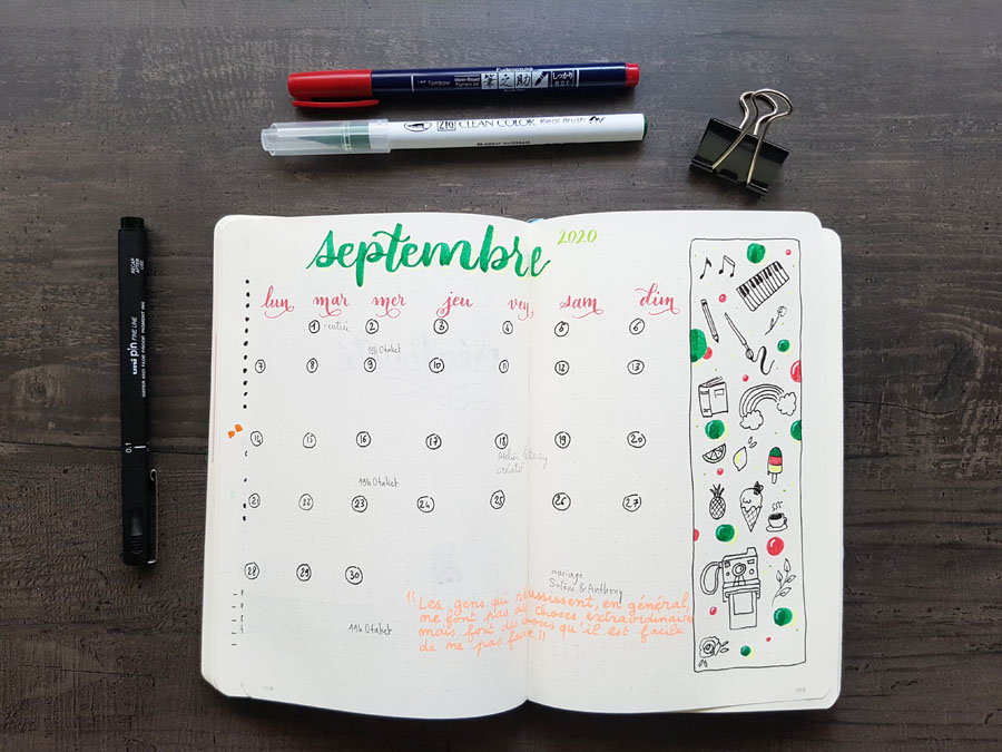 Bullet Journal - Monthly Septembre 2020