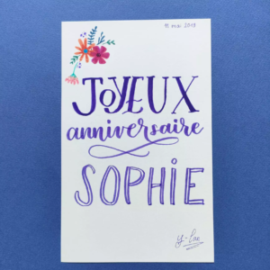 joyeux anniversaire en violet